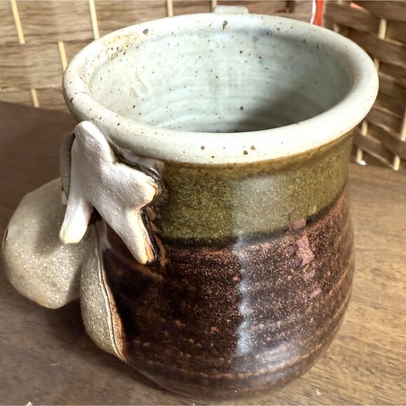 Rustic Moose Ceramic Mug Handmade Artisan Pottery - Picture 3 of 5